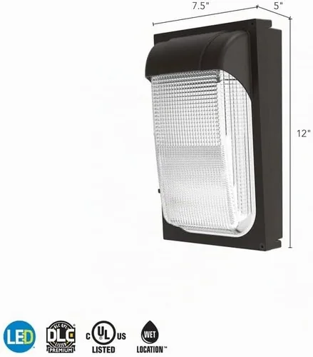 Vista 12 de Lithonia Lighting Mini Lámpara LED de Pared de 7.5", Luminaria Exterior, Luz de Pared para Edificios, Sensor de Anochecer a Amanecer, Blanco Frío 2