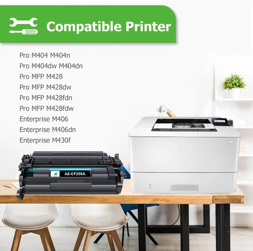 Vista 3 de Aztech Cartucho de tóner de repuesto compatible para HP 58A CF258A, negro, paquete de 2