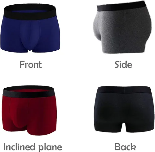 Vista 3 de Robesbon Calzoncillos tipo bóxer de algodón transpirable para hombre, paquete de ropa interior elástica suave