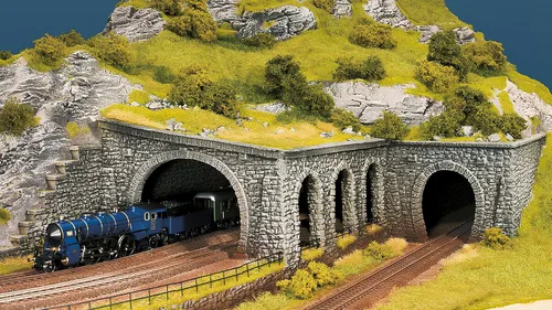 Vista 4 de Noch 34937 Portal Stone SNG TRK Kit de modelo de escala N gris