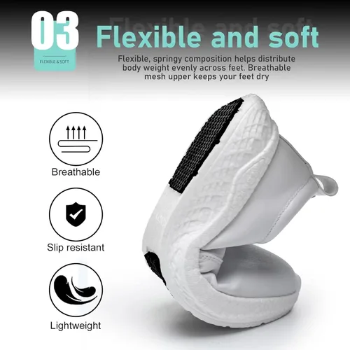 Vista 4 de LMQLZHYC Zapatos de trabajo antideslizantes para mujer, zapatos antideslizantes para servicio de alimentos, zapatos de enfermería