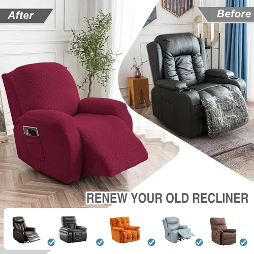 Vista 232 de Gennia Funda Impermeable para Silla Reclinable, Fundas Elásticas para Sofá Reclinable con Bolsillos, Fundas Lavables para Silla Reclinable Lazy Boy