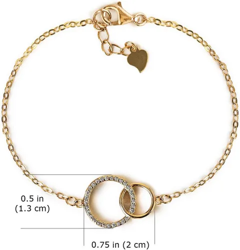 Vista 4 de A+O Regalos para mamá, regalo para madre e hija, collar de círculo entrelazado o pulsera