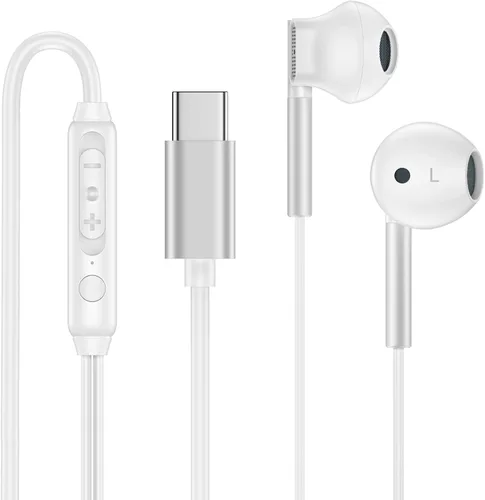 Vista 8 de Auriculares con cable USB C para Samsung Galaxy S26 Ultra/S25 FE/S24/S23/S22/S21/A17/A56/A36, auriculares con cable para iPhone 17/16/15 Pro/Pro