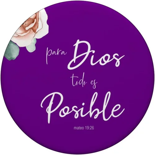 Vista 3 de PARA DIOS TODO ES POSIBLE Mateo 19 26 Biblia Cristiano PopSockets PopGrip: Agarre intercambiable para teléfonos y tabletas