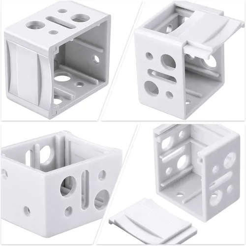 Vista 3 de Jetec 2 piezas de 1 pulgada Mini soportes de persiana de plástico blanco perfil caja montaje ventana persianas barandilla soporte reemplazo for