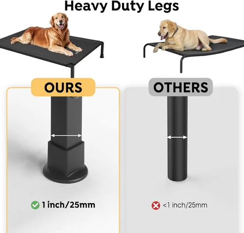 Vista 2 de Veehoo Cama elevada resistente para perros, cama elevada con malla Teslin lavable, pies antideslizantes, cuna de enfriamiento, uso en interiores