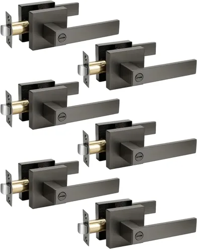 Vista 165 de KNOBWELL - Juego de cerradura con 1 picaporte resistente para puertas de una cara, ideal para puertas interiores reversibles, 0.93 libras