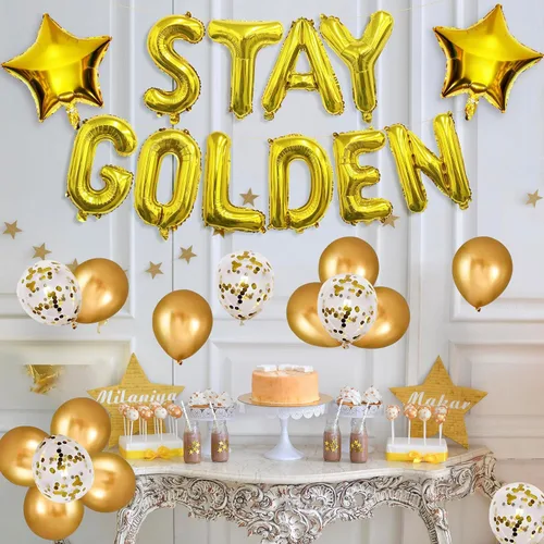 Vista 5 de Gold Birthday Decorations Golden Birthday Decor Golden Birthday Decorations For Girls Gold Party Decor Golden Girls Party Supplies Golden Girls
