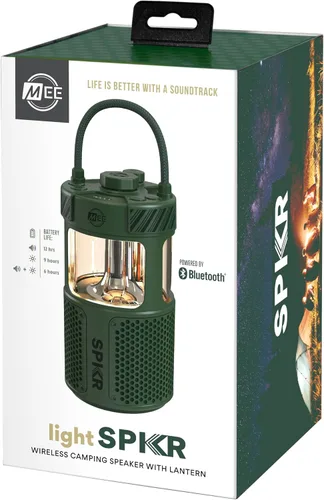 Vista 6 de MEE audio lightSPKR Paquete de 2 altavoces inalámbricos Bluetooth con linterna de campamento: audio de 360°, impermeable IPX6 y ajuste de brillo