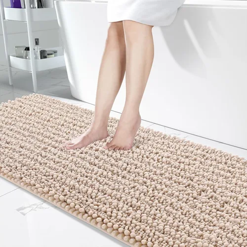 Vista 51 de Yimobra Alfombras de Baño Antideslizantes Lavables - Alfombra de Baño de Chenilla Ultra Suave Absorbente, Alfombra Peluda de Secado Rápido para Negro