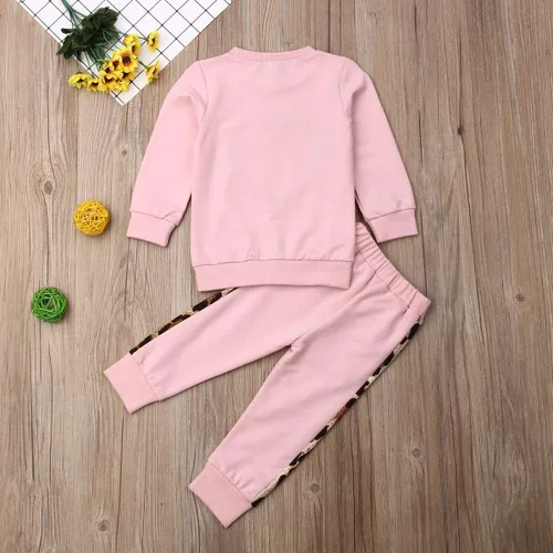 Vista 16 de GOOCHEER Conjunto de ropa de manga larga para niña pequeña, camisa y pantalones para niña, conjunto de ropa de primavera, otoño e invierno