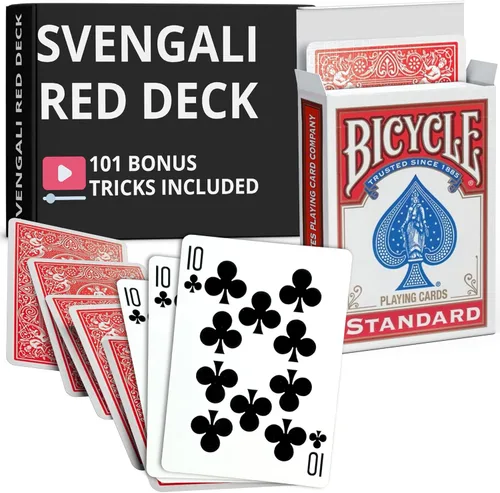 Vista 11 de Ted's Sterling Magic Precision Red Rider Back Bicycle Mazo Svengali con Instrucciones para 100+ Trucos (2 de Tréboles) Includes instructions for