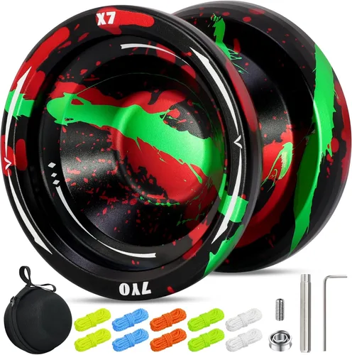 Vista 16 de X6 Yoyo profesional de trucos para niños y principiantes, Yoyo 6061 Responsive Yoyos de aleación de aluminio con rodamiento KK, eje, bolsa, 10