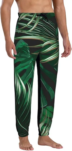 Vista 3 de ultaro Mens Tropical Palm Leaf Jungle Sweatpants Lightweight Casual Joggers for Workout Gym Running Jogging