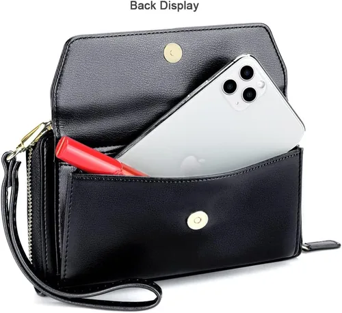 Vista 5 de nuoku Carteras para mujeres con ranuras para tarjetas de crédito con bloqueo RFID de gran capacidad