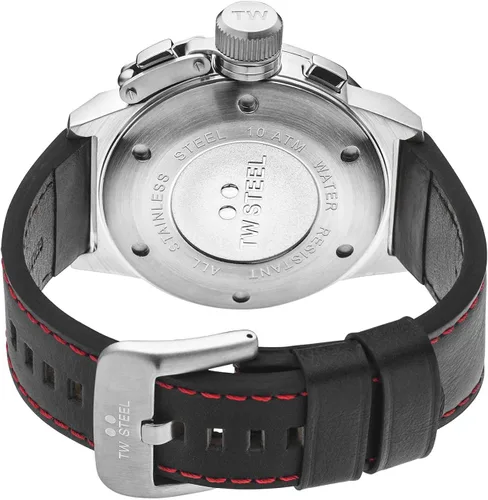 Vista 4 de TW Steel Classic Canteen Mens 45mm Quartz Watch with Chronograph Display and Leather Strap