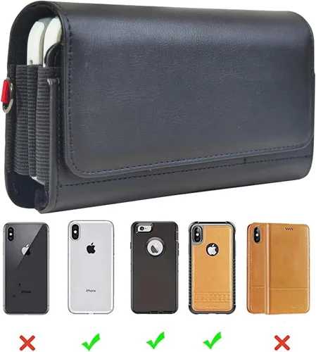 Vista 7 de Funda de cuero para 2 fundas para teléfono celular con clip para cinturón para iPhone 16pro Max, 16 Plus, 15Pro Max, 15Plus, 14Pro Max, 14Plus
