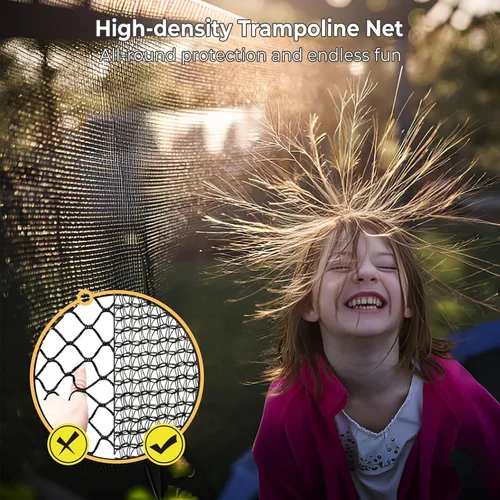 Vista 4 de Lyromix 12 14 15 16 pies, camas elásticas al aire libre para niños y adultos, trampolín de calabaza con postes curvos, trampolín recreativo con aro