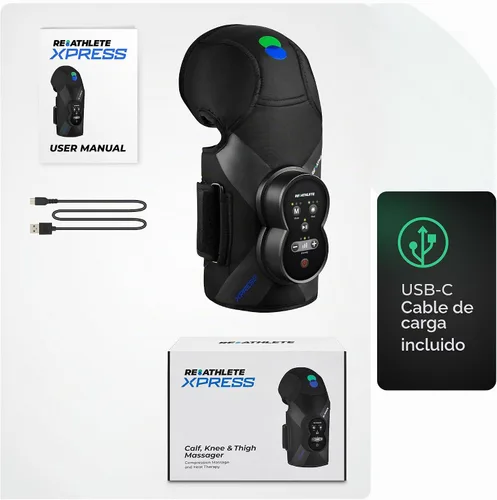 Vista 7 de REATHLETE Masajeador de rodilla Xpress para aliviar el dolor Masajeador de piernas con calor y compresión