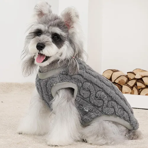 Vista 3 de XPUDAC Paquete de 3 sudaderas para perro, abrigo de invierno para perro con lindos patts, suéter de forro polar elástico para perros pequeños
