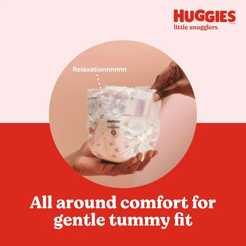 Vista 3 de Huggies Little Snugglers - Pañales para bebé, talla recién nacido (hasta 10 libras), 31 unidades, pañales para recién nacidos (paquete de 2)