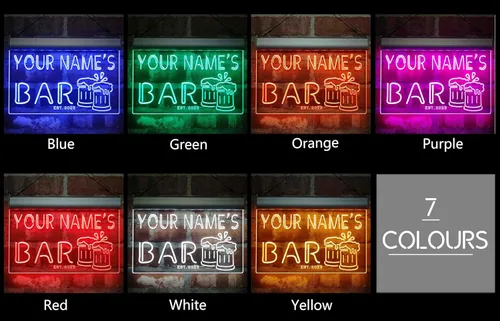 Vista 3 de ADVPRO Letrero de neón LED personalizado con texto en inglés «Your Name Est Year» (12 x 8.5 pulgadas) st4s32-w1-tm-b