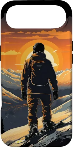 Vista 27 de Snowboarding Snowboard Snowboarder Mountain Sunset Case for iPhone 17