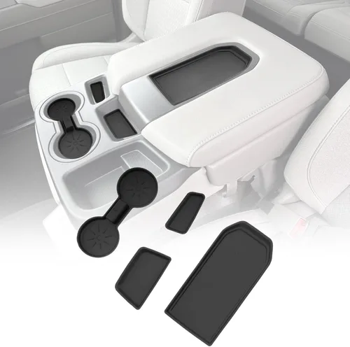 Vista 8 de Bandeja organizadora de consola central de 3 piezas y bandeja de consola compatible con Chevy Silverado 2014-2018/GMC Sierra 1500 y Silverado