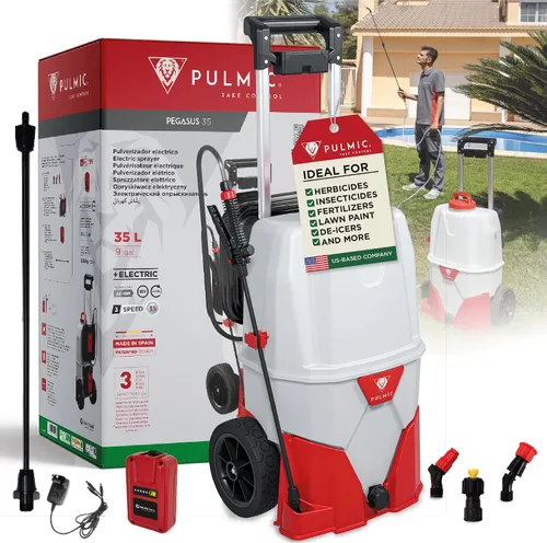 Vista 8 de PULMIC - Pulverizador eléctrico de mochila de 4 galones con batería para césped, jardín y granja, presión ajustable, bomba rociadora de alto