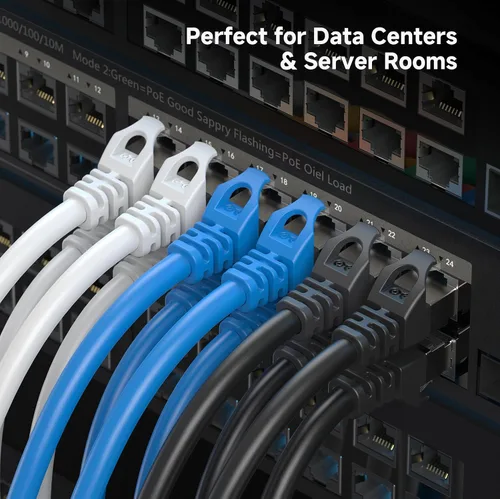 Vista 8 de Cable Matters 10Gbps Cable de Ethernet Cat 6A sin enganches y con protección de longitud corta - 1 pie, Cable Cat 6A, Cordón Cat6A, Cable Ethernet