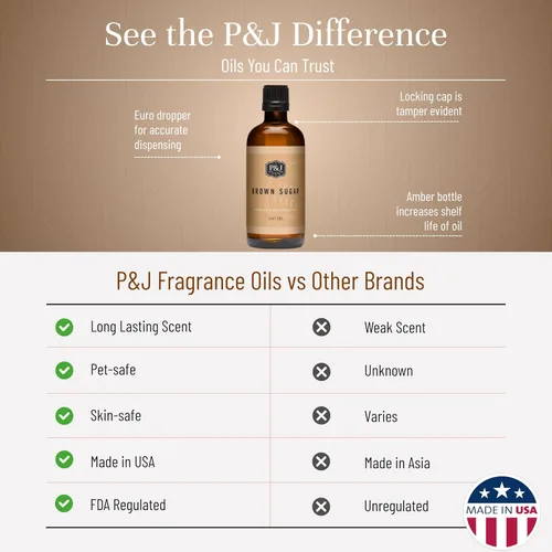 Vista 3 de P&J Trading - Aceite perfumado de azúcar moreno 3.4 fl oz - Aceite de fragancia para hacer velas, fabricación de jabón, aceite difusor