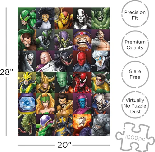 Vista 2 de AQUARIUS Marvel Puzzle Supervillains - Rompecabezas de 1000 piezas, mercancía y coleccionables con licencia oficial de Marvel, sin deslumbramiento
