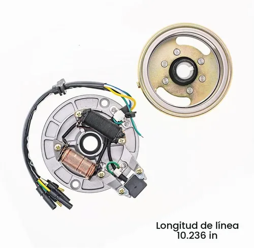 Vista 5 de Kit de rotor de 2 bobinas de encendido Magneto de estator de volante ATV Magneto placa de estator para 50cc 70cc 90cc 110cc 125cc Taotao Kazuma SSR