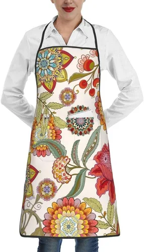 Vista 18 de Delantales con babero para mujeres y hombres, delantal de cocina con bolsillos para cocina, parrilla, barbacoa, pintura, jardinería