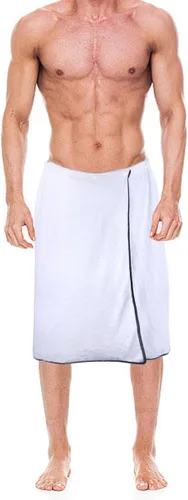 Vista 9 de kilofly 1 toalla de baño ajustable para hombre con cierre a presión, 26 x 54 pulgadas