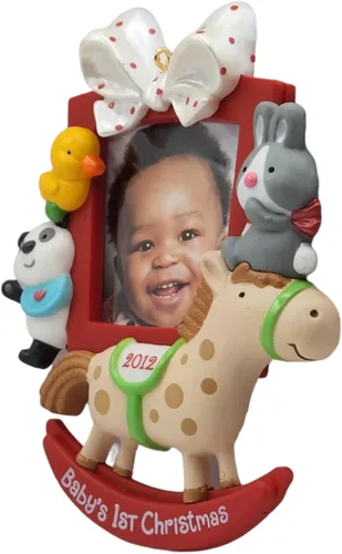 Vista 2 de Hallmark Adorno de recuerdo Babys First Christmas Photo Frame 2012