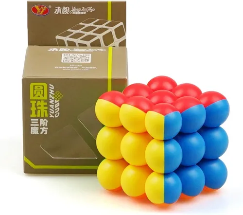 Vista 4 de CuberSpeed YJ - Cubo de bola de 3 x 3 pulgadas, 3 x 3 x 3 pulgadas, rompecabezas de cubo mágico sin calcomanías
