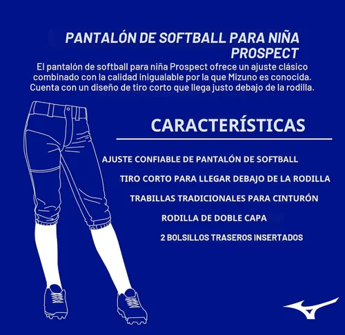 Vista 5 de Mizuno Youth Girl's Prospect Softball Pant Negro