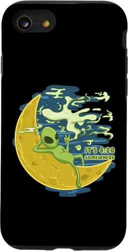 Vista 13 de Estuche de regalo para iPhone 14 Pro Alien 420 Somewhere Funny ET Cannabis Marihuana Stoner