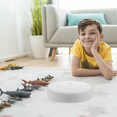 Vista 2 de Mini modelo de robot simulado para trapeador de piso, recargable por USB, juguete de barredora de escritorio para decoración de escritorio