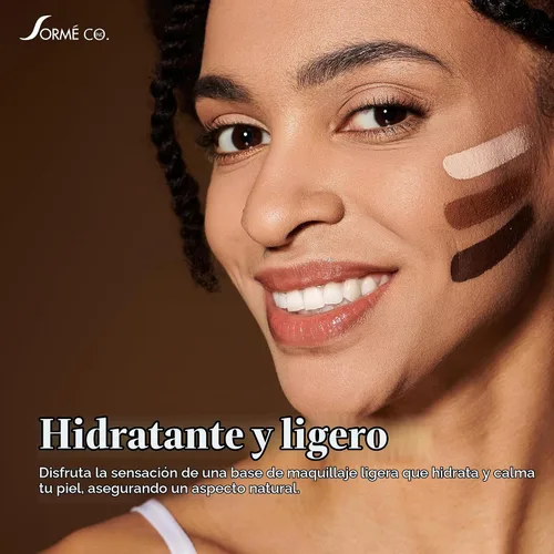 Vista 4 de SORMÉ Mineral Illusion Base líquida sin fragancia y aceite con protector solar no químico, fórmula mineral, hidratante con manteca de karité