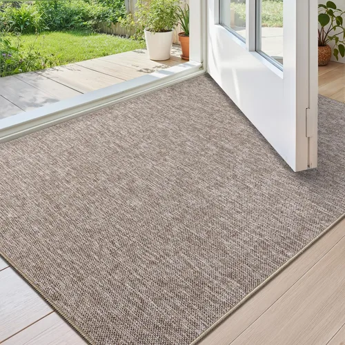 Vista 23 de Color&Geometry - Tapete para puerta delantera de 26 x 47 pulgadas, atrapador de suciedad con parte trasera de goma ultra antideslizante, perfil Caqui