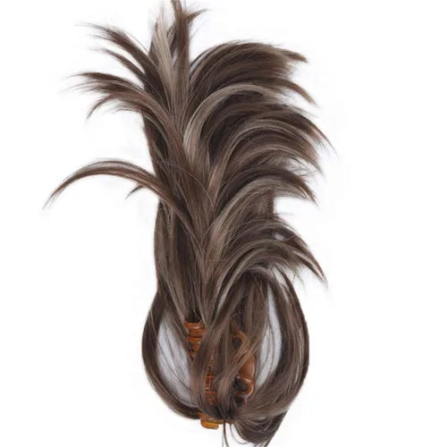 Vista 3 de Aimole Peluca de cabello sintético con clip y clip ajustable, extensiones cortas de cabello sintético (12TT26)