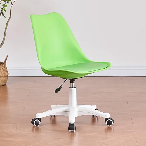 Vista 16 de Silla de escritorio transparente, silla de oficina de acrílico sin brazos con ruedas, giratoria de 360° y silla de tocador de altura ajustable