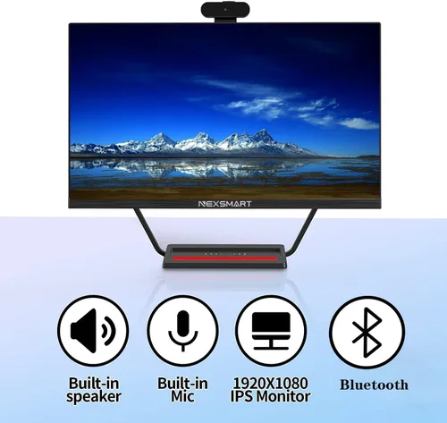 Vista 2 de Computadora de escritorio todo en uno de 23.8 pulgadas todo en uno con Core i7 16GB RAM 512GB SSD, cámara web ajustable de 360°, panel de carga, PC