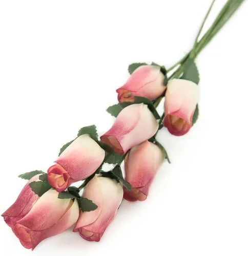 Vista 12 de 6 rosas de madera negras medio abiertas para manualidades, ramos personalizados y otros proyectos. 16 colores para elegir. Negro