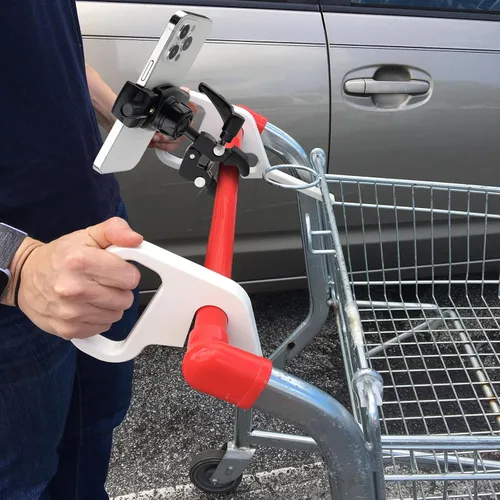 Vista 4 de Mippko Soporte de teléfono para carrito de golf, soporte de micrófono, carril, barandilla, manillar, varilla, apto