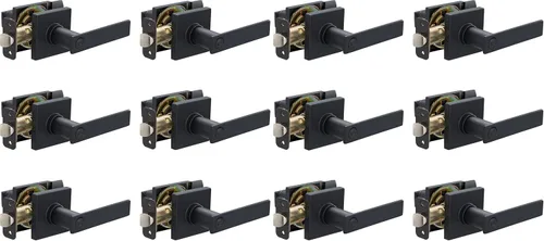 Vista 9 de Amazon Basics - Palanca de puerta contemporánea, modelo Stamford, entrada, color negro mate, paquete de 1