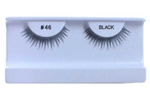 Vista 6 de 10 pares de pestañas postizas 100% cabello humano, negro natural #1